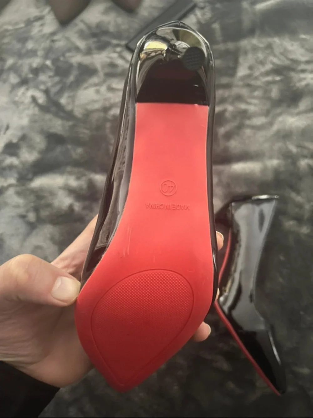 🍓RED BOTTOM HEELS 🍓Classic and Classy Black Patent Pointed-Toe Pumps NEW